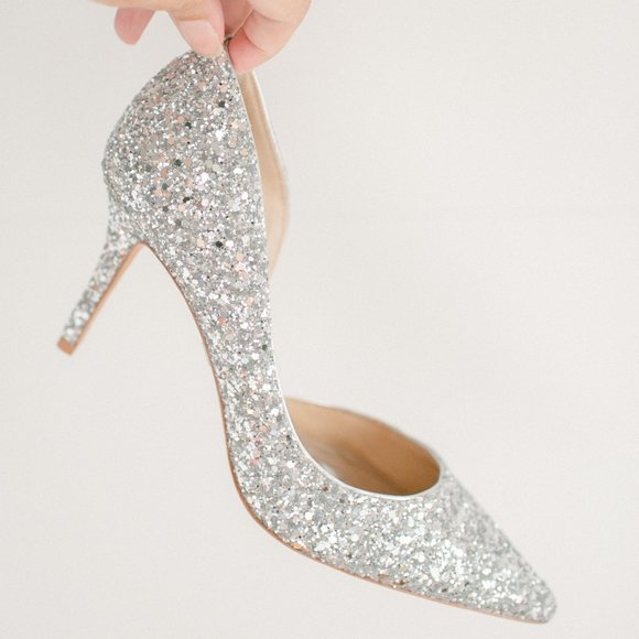 Badgley Mischka Women's Daisy Silver Glitter Heels 6.5 Women's New in Box - Picture 8 of 14